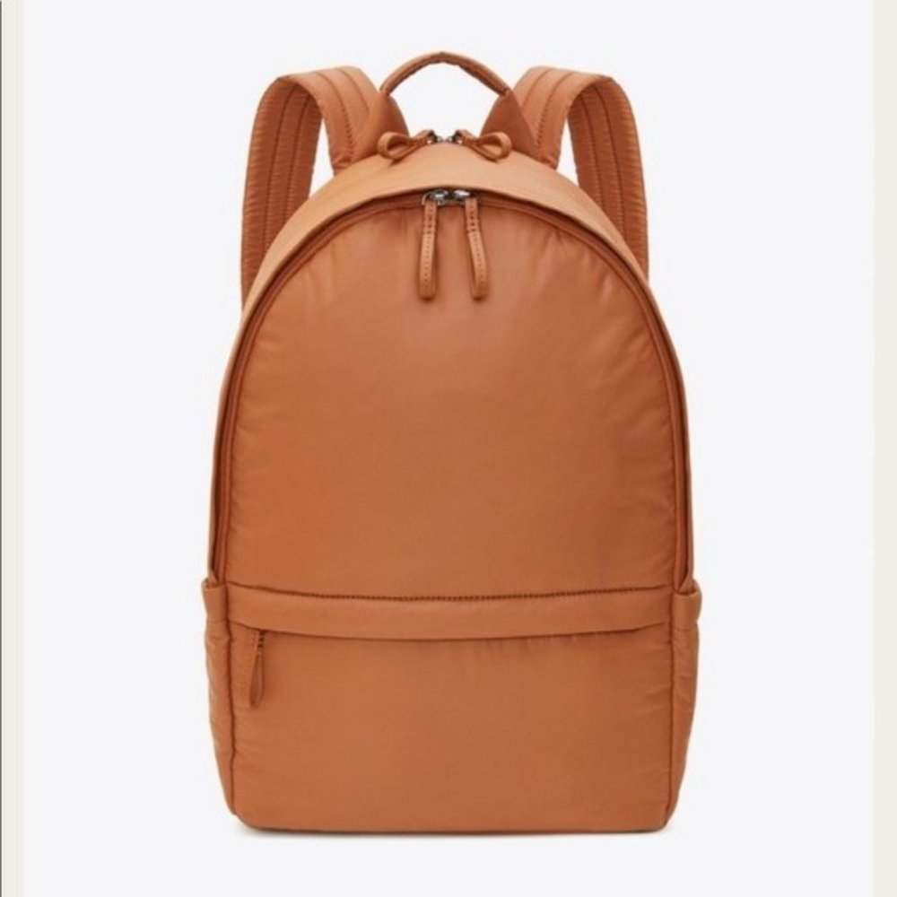 Caraa Vegan Faux Leather Smart Travel Work Everyday Backpack in Clay Tan NWT